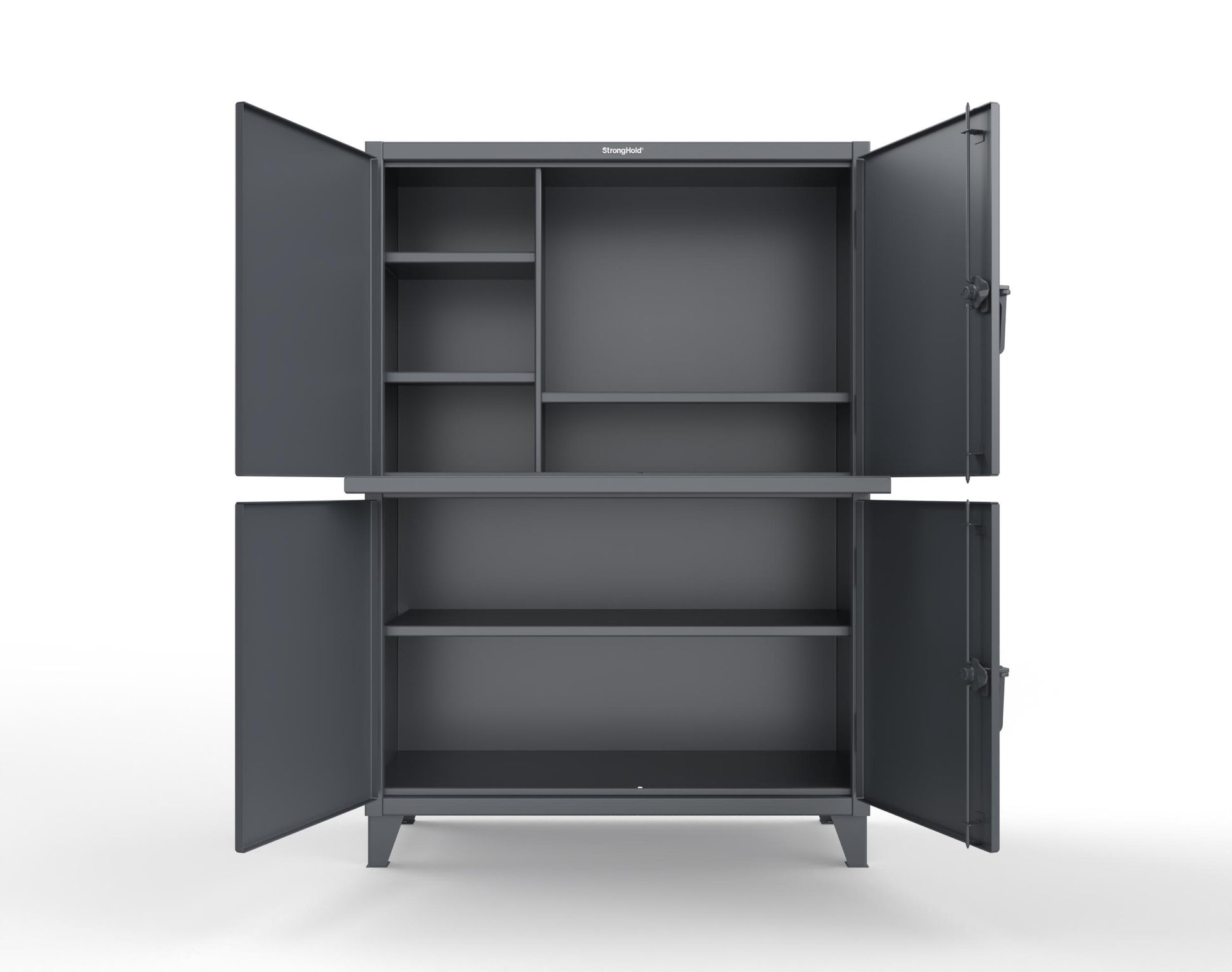 Extreme Duty 12 GA Multi-Compartment Computer Cabinet with 4 Shelves - 54 In. W x 24 In. D x 78 In. H - 4.56-CC-244-7024