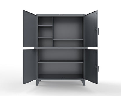 Extreme Duty 12 GA Multi-Compartment Computer Cabinet with 4 Shelves - 54 In. W x 24 In. D x 78 In. H - 4.56-CC-244-7024