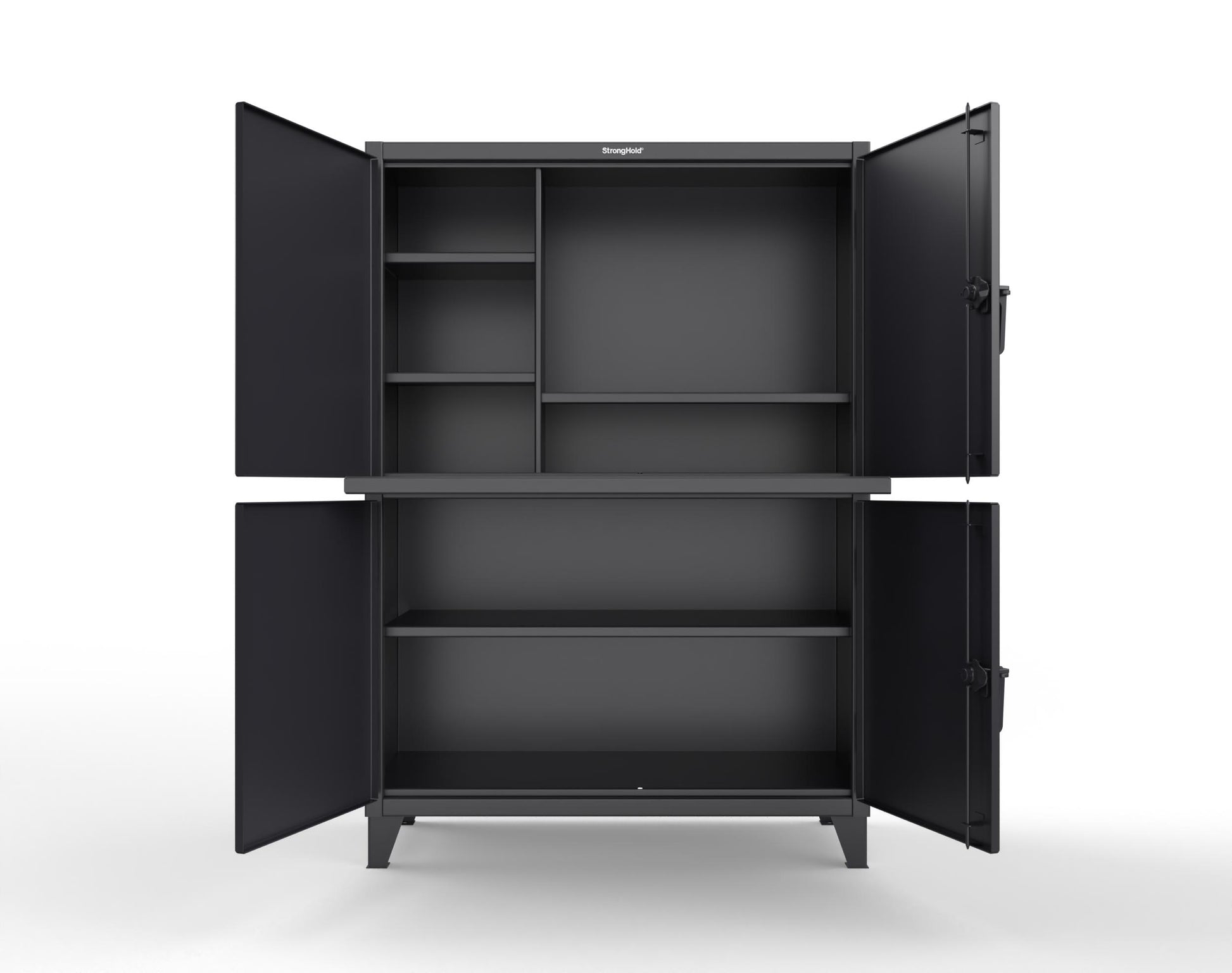 Extreme Duty 12 GA Multi-Compartment Computer Cabinet with 4 Shelves - 54 In. W x 24 In. D x 78 In. H - 4.56-CC-244-9005
