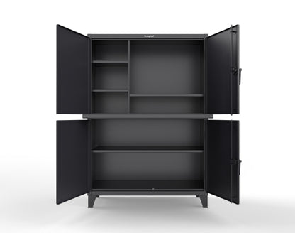 Extreme Duty 12 GA Multi-Compartment Computer Cabinet with 4 Shelves - 54 In. W x 24 In. D x 78 In. H - 4.56-CC-244-9005