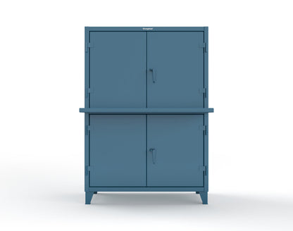 Extreme Duty 12 GA Multi-Compartment Computer Cabinet with 4 Shelves - 54 In. W x 24 In. D x 78 In. H - 4.56-CC-244-5001