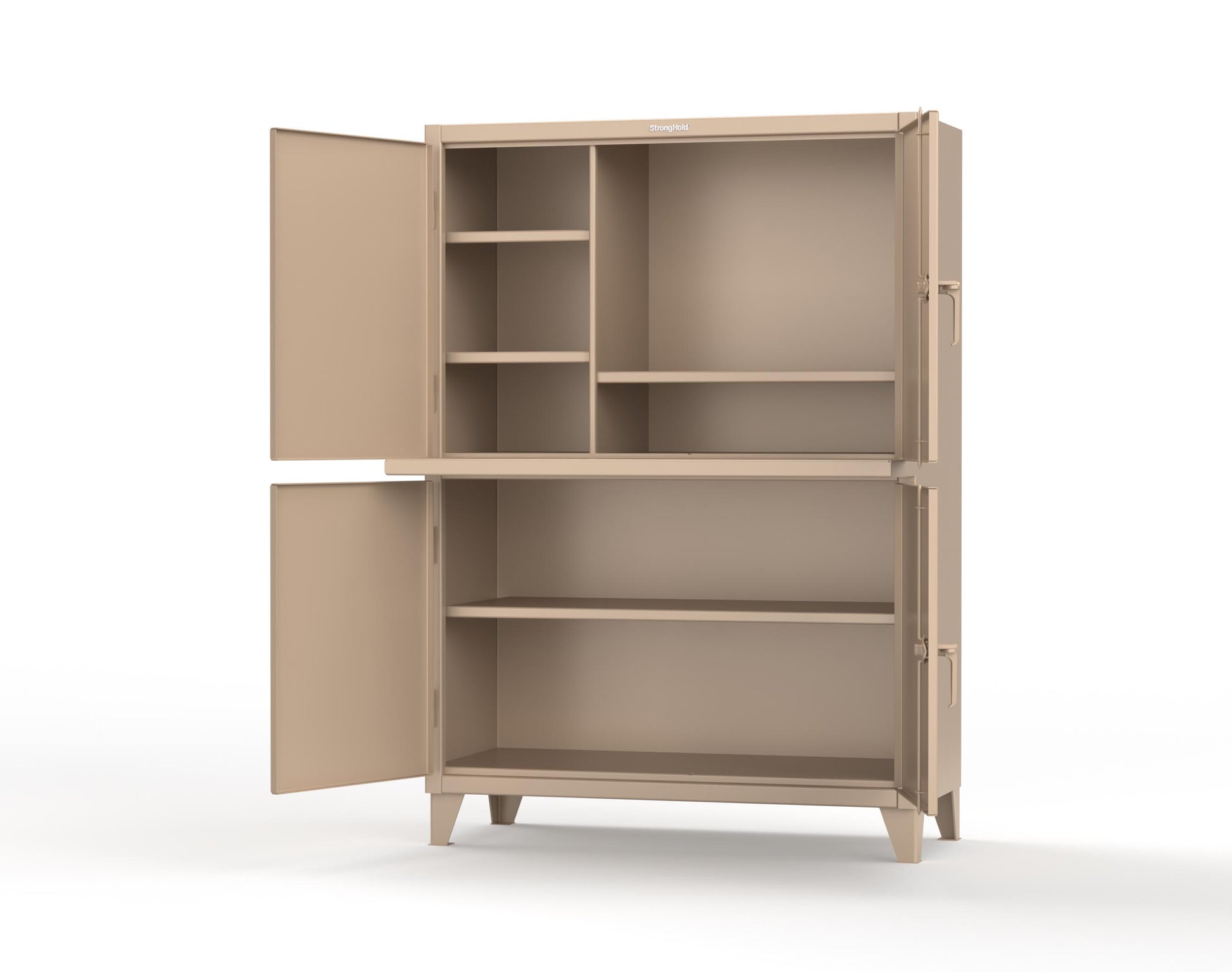 Extreme Duty 12 GA Multi-Compartment Computer Cabinet with 4 Shelves - 54 In. W x 24 In. D x 78 In. H - 4.56-CC-244-1019