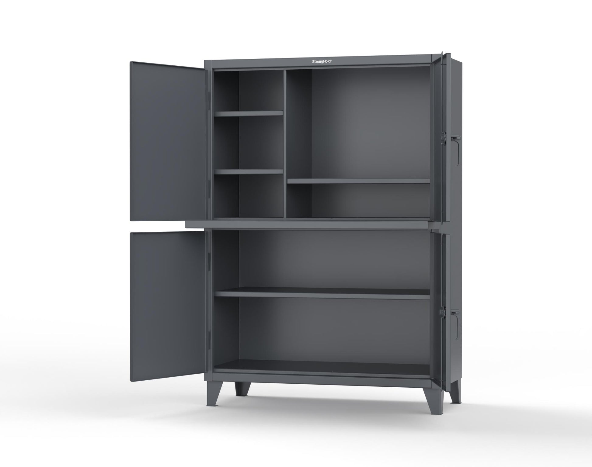 Extreme Duty 12 GA Multi-Compartment Computer Cabinet with 4 Shelves - 54 In. W x 24 In. D x 78 In. H - 4.56-CC-244-7024