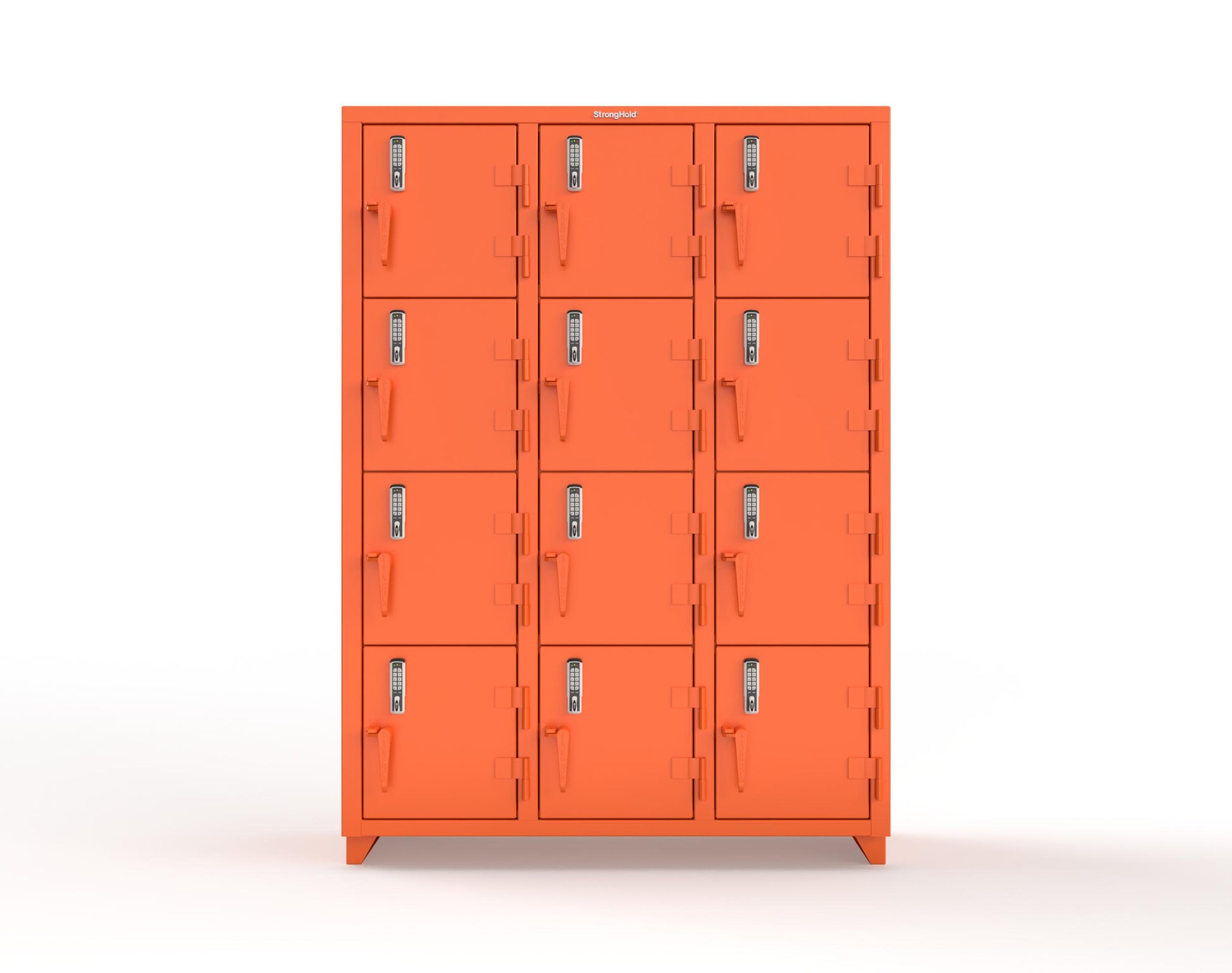 Extra Heavy Duty 14 GA 4-Tier Locker with Keyless Entry Lock, 12 Compartments – 54 in. W x 18 in. D x 75 in. H - 4.66-12D-18-4T-EK-L-2009