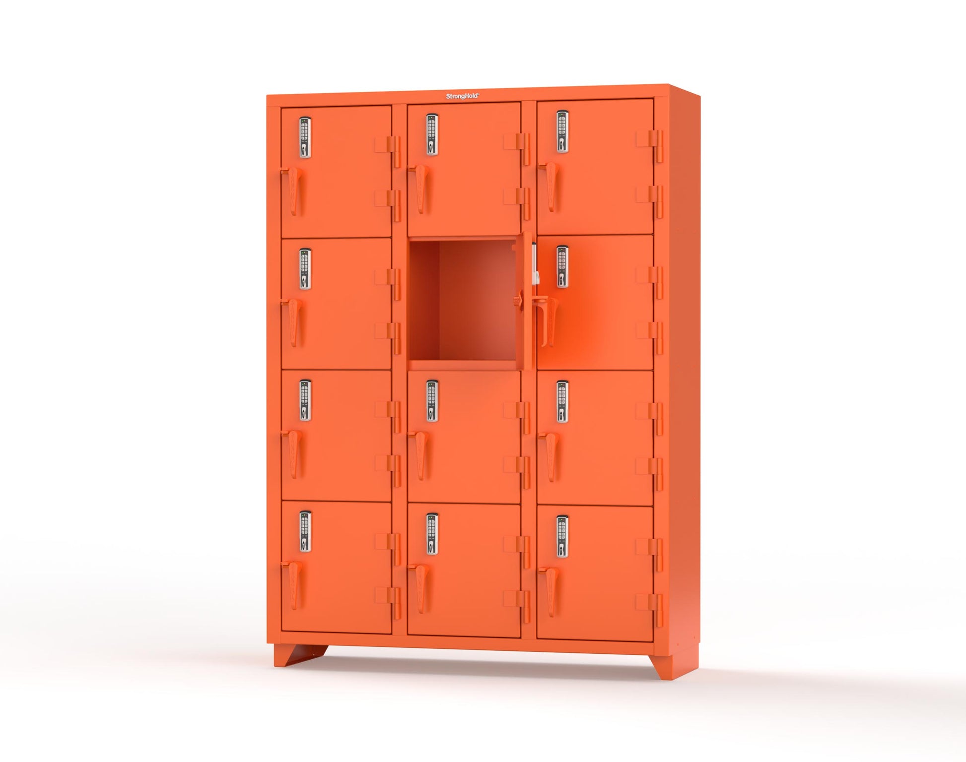 Extra Heavy Duty 14 GA 4-Tier Locker with Keyless Entry Lock, 12 Compartments – 54 in. W x 18 in. D x 75 in. H - 4.66-12D-18-4T-EK-L-2009