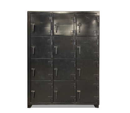 Extra Heavy Duty 14 GA 4-Tier Locker, 12 Compartments - 54 in. W x 18 in. D x 75 in. H