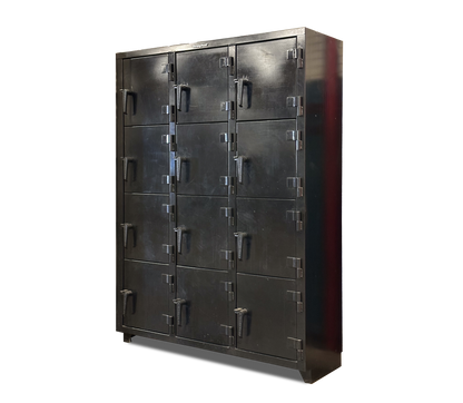 Extra Heavy Duty 14 GA 4-Tier Locker, 12 Compartments - 54 in. W x 18 in. D x 75 in. H