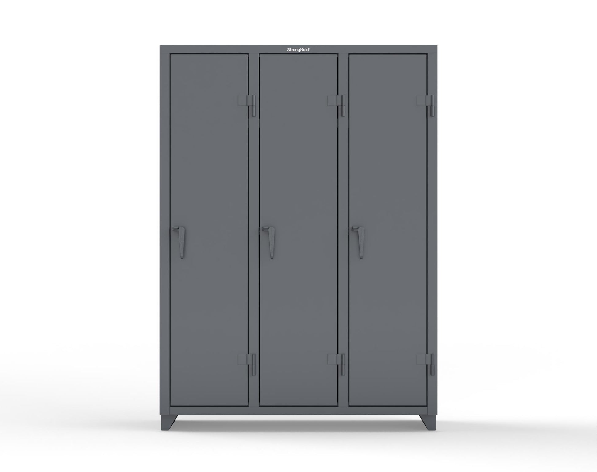 Extra Heavy Duty 14 GA Single-Tier Locker with Shelf and Hanger Rod, 3 Compartments - 54 in. W x 18 in. D x 75 in. H - 4.66-3D-18-1T-L-7024