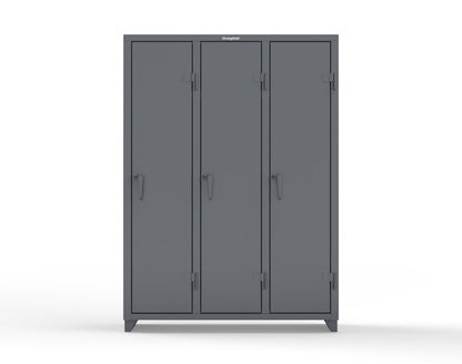 Extra Heavy Duty 14 GA Single-Tier Locker with Shelf and Hanger Rod, 3 Compartments - 54 in. W x 18 in. D x 75 in. H - 4.66-3D-18-1T-L-7024