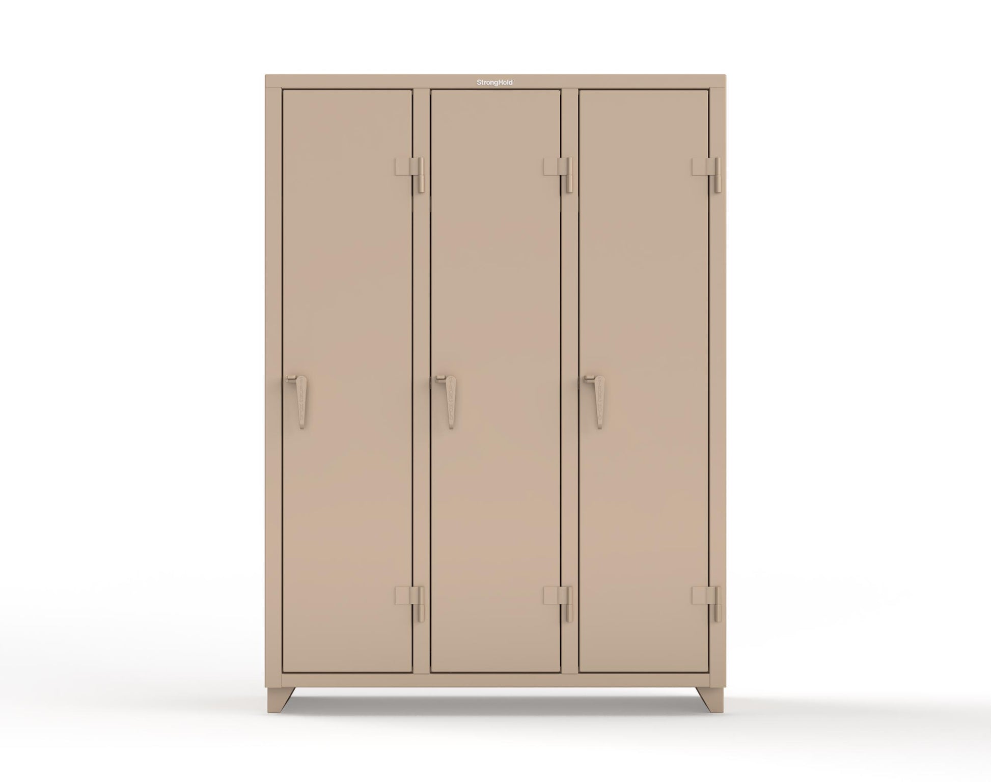 Extra Heavy Duty 14 GA Single-Tier Locker with Shelf and Hanger Rod, 3 Compartments - 54 in. W x 18 in. D x 75 in. H - 4.66-3D-18-1T-L-1019