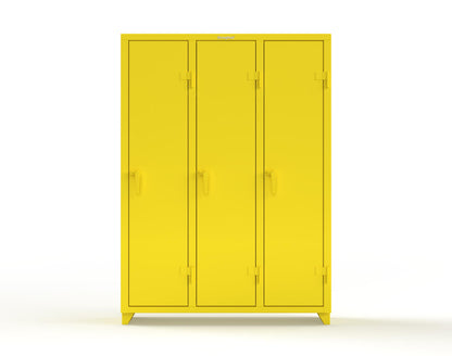 Extra Heavy Duty 14 GA Single-Tier Locker with Shelf and Hanger Rod, 3 Compartments - 54 in. W x 18 in. D x 75 in. H - 4.66-3D-18-1T-L-1021