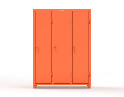Extra Heavy Duty 14 GA Single-Tier Locker with Shelf and Hanger Rod, 3 Compartments - 54 in. W x 18 in. D x 75 in. H - 4.66-3D-18-1T-L-2009