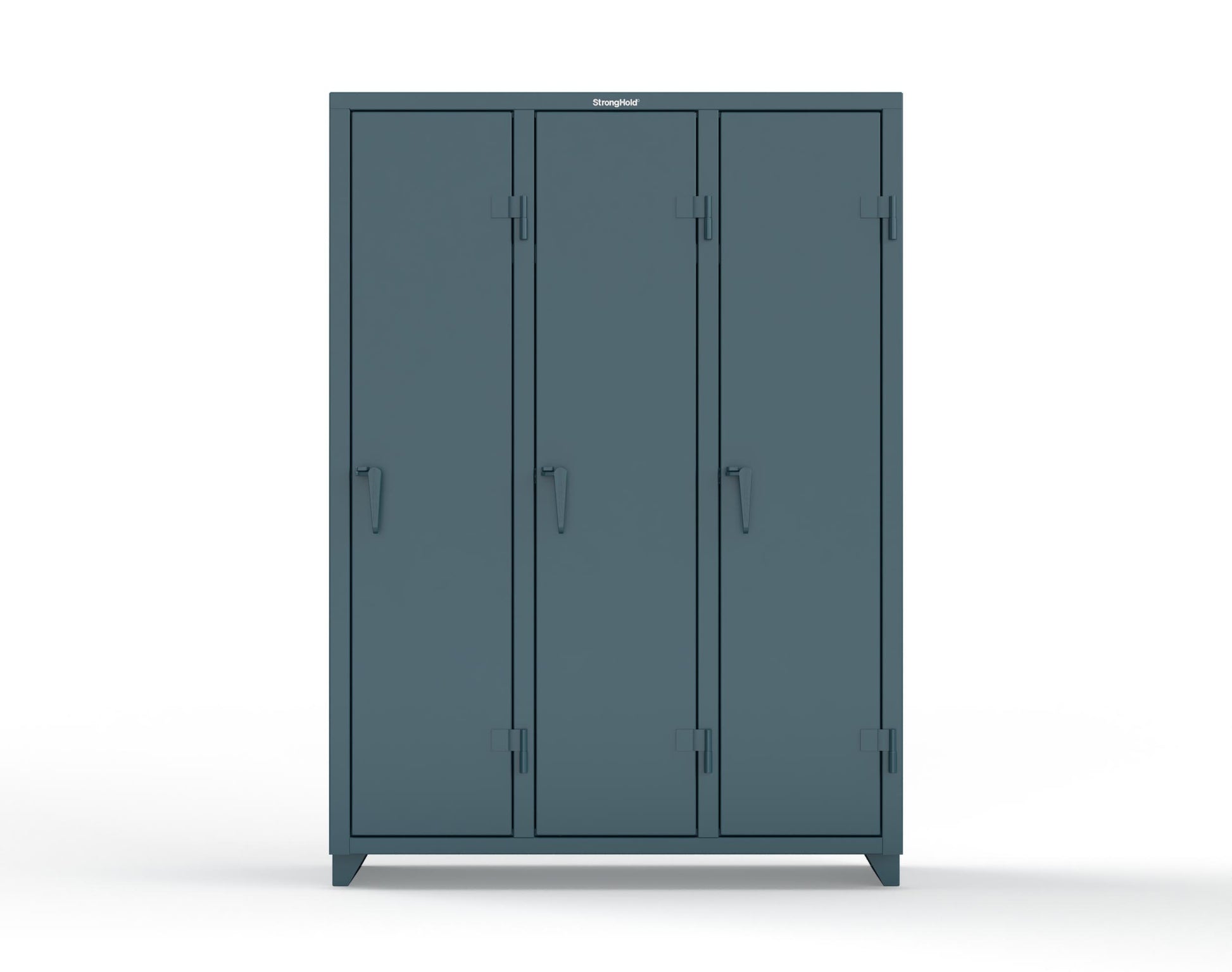 Extra Heavy Duty 14 GA Single-Tier Locker with Shelf and Hanger Rod, 3 Compartments - 54 in. W x 18 in. D x 75 in. H - 4.66-3D-18-1T-L-5001