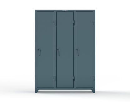 Extra Heavy Duty 14 GA Single-Tier Locker with Shelf and Hanger Rod, 3 Compartments - 54 in. W x 18 in. D x 75 in. H - 4.66-3D-18-1T-L-5001