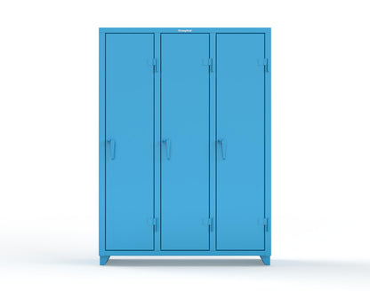 Extra Heavy Duty 14 GA Single-Tier Locker with Shelf and Hanger Rod, 3 Compartments - 54 in. W x 18 in. D x 75 in. H - 4.66-3D-18-1T-L-5012