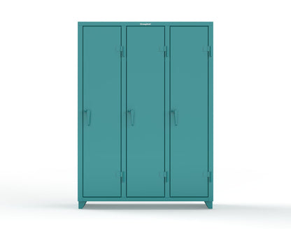 Extra Heavy Duty 14 GA Single-Tier Locker with Shelf and Hanger Rod, 3 Compartments - 54 in. W x 18 in. D x 75 in. H - 4.66-3D-18-1T-L-5021