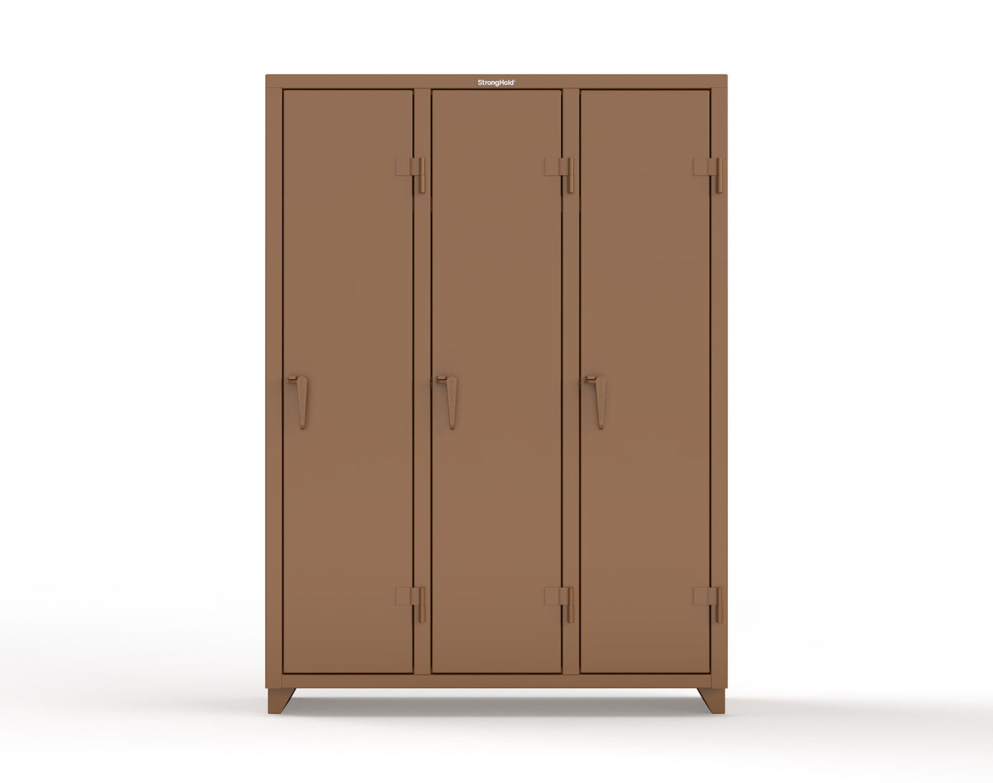 Extra Heavy Duty 14 GA Single-Tier Locker with Shelf and Hanger Rod, 3 Compartments - 54 in. W x 18 in. D x 75 in. H - 4.66-3D-18-1T-L-8008