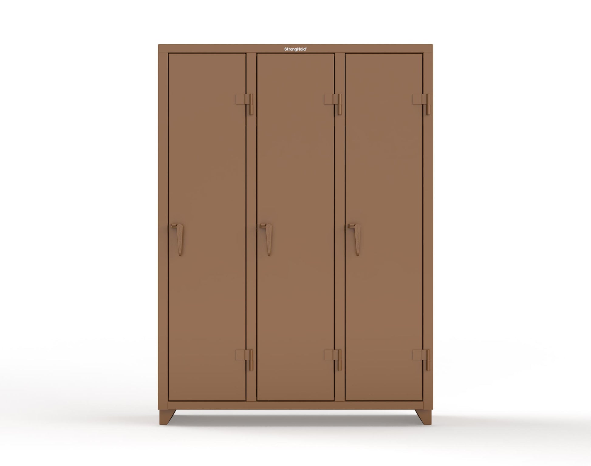 Extra Heavy Duty 14 GA Single-Tier Locker with Shelf and Hanger Rod, 3 Compartments - 54 in. W x 18 in. D x 75 in. H - 4.66-3D-18-1T-L-8008