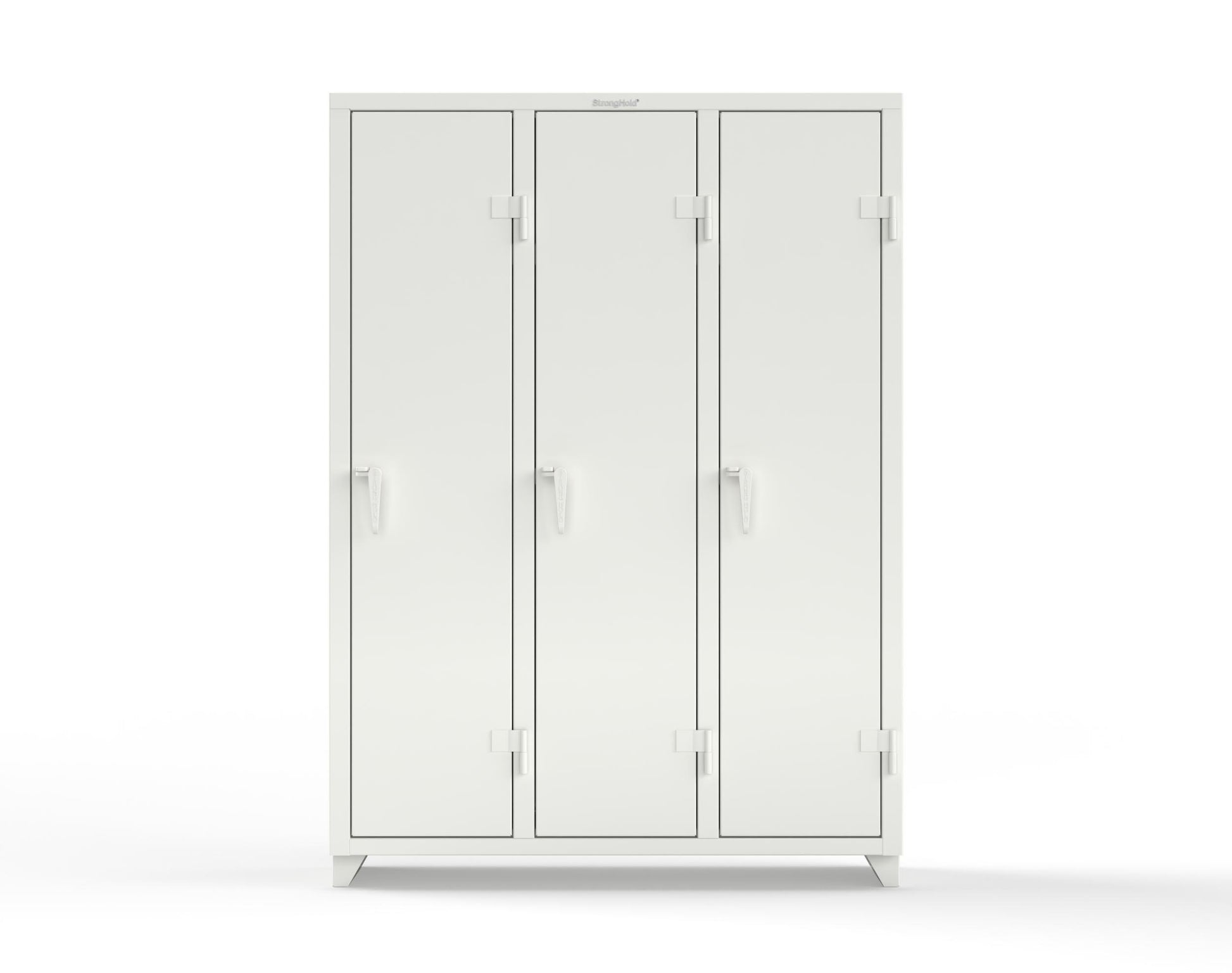 Extra Heavy Duty 14 GA Single-Tier Locker with Shelf and Hanger Rod, 3 Compartments - 54 in. W x 18 in. D x 75 in. H - 4.66-3D-18-1T-L-9003
