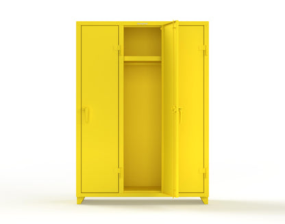 Extra Heavy Duty 14 GA Single-Tier Locker with Shelf and Hanger Rod, 3 Compartments - 54 in. W x 18 in. D x 75 in. H - 4.66-3D-18-1T-L-1021