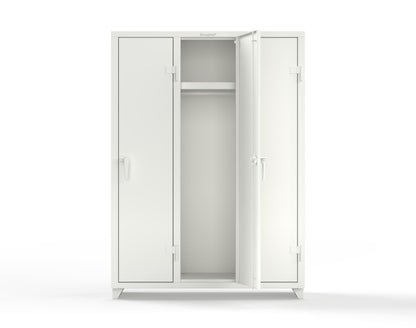 Extra Heavy Duty 14 GA Single-Tier Locker with Shelf and Hanger Rod, 3 Compartments - 54 in. W x 18 in. D x 75 in. H - 4.66-3D-18-1T-L-9003