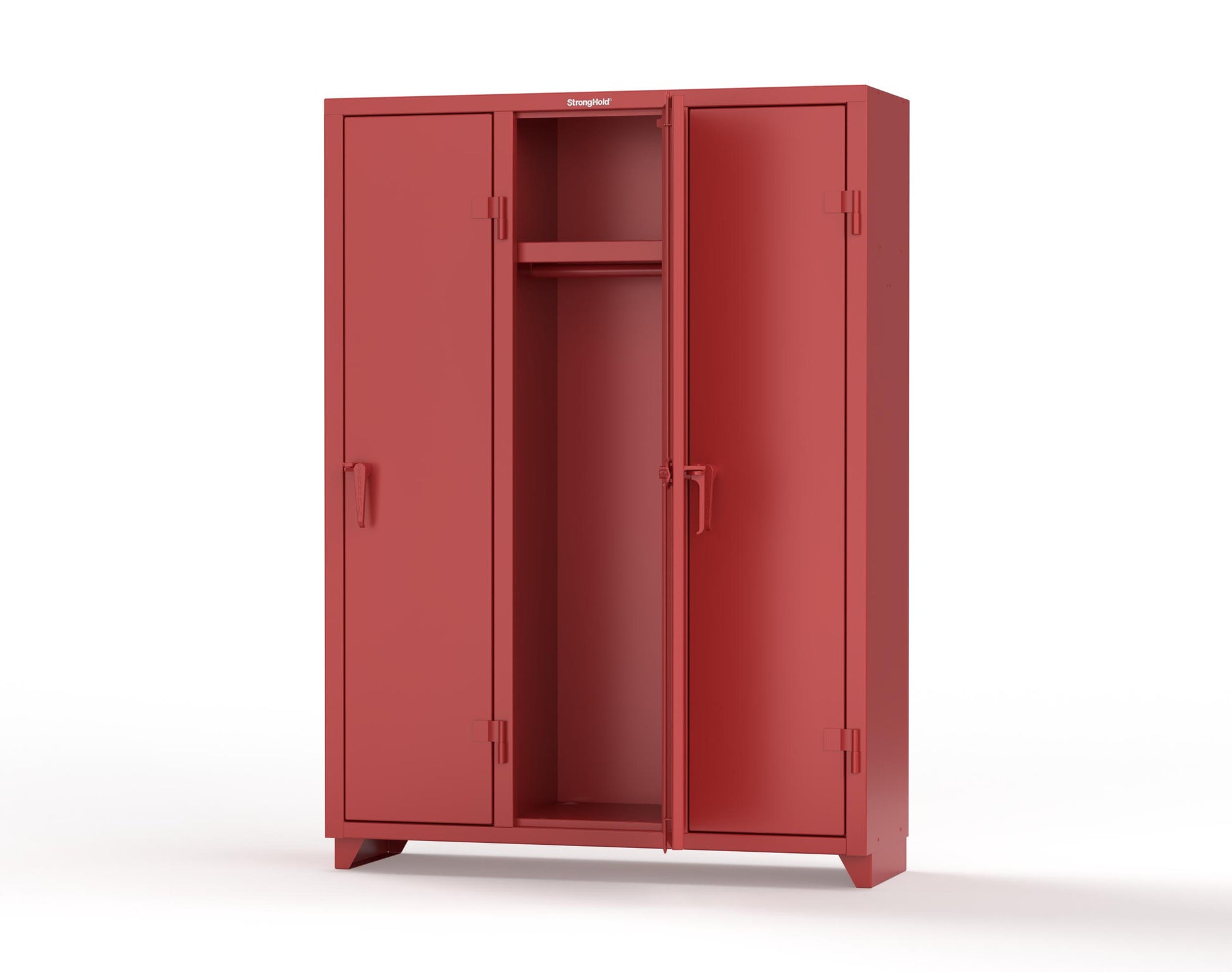 Extra Heavy Duty 14 GA Single-Tier Locker with Shelf and Hanger Rod, 3 Compartments - 54 in. W x 18 in. D x 75 in. H - 4.66-3D-18-1T-L-3001