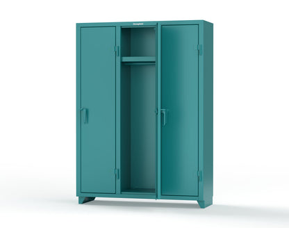 Extra Heavy Duty 14 GA Single-Tier Locker with Shelf and Hanger Rod, 3 Compartments - 54 in. W x 18 in. D x 75 in. H - 4.66-3D-18-1T-L-5021