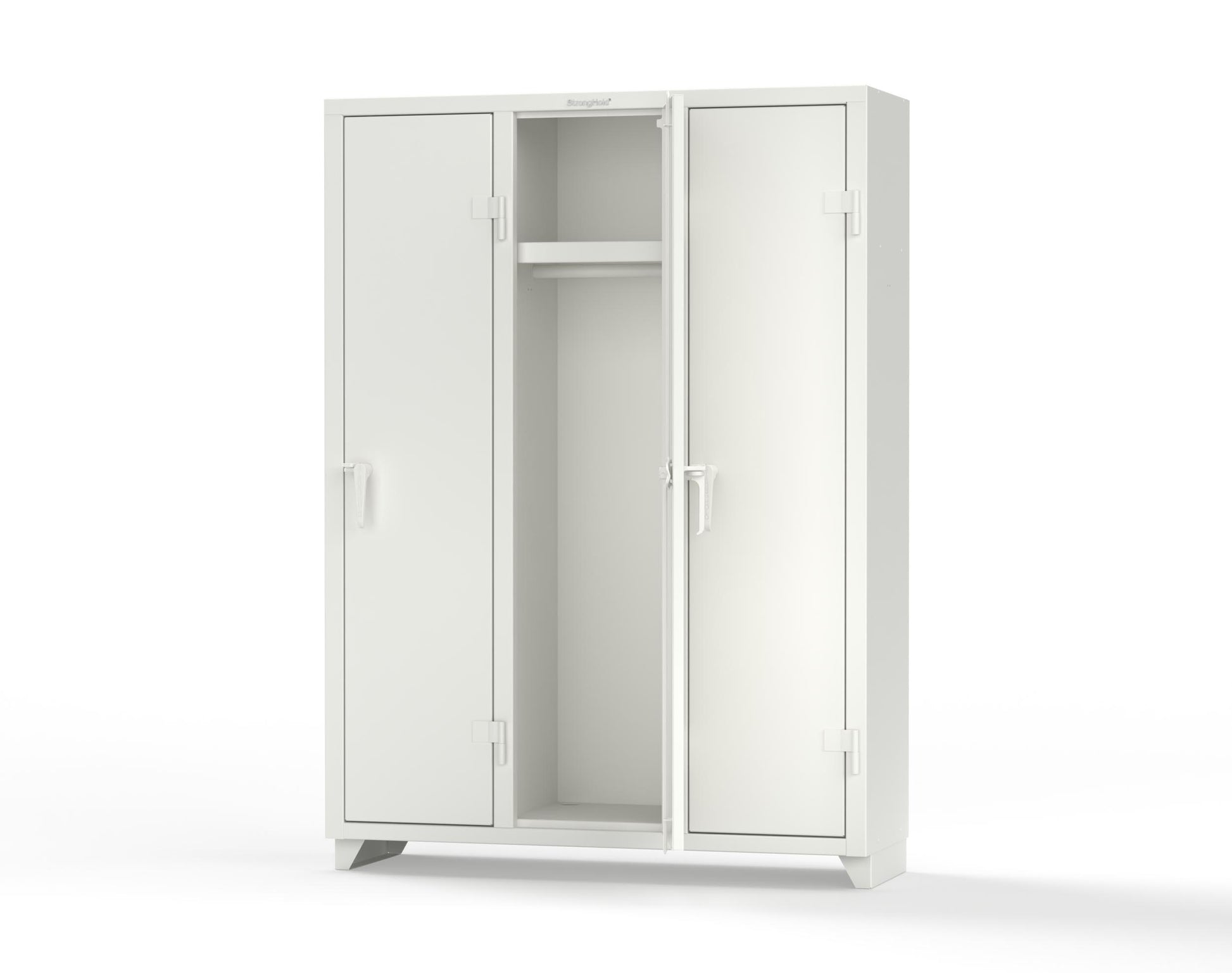 Extra Heavy Duty 14 GA Single-Tier Locker with Shelf and Hanger Rod, 3 Compartments - 54 in. W x 18 in. D x 75 in. H - 4.66-3D-18-1T-L-9003