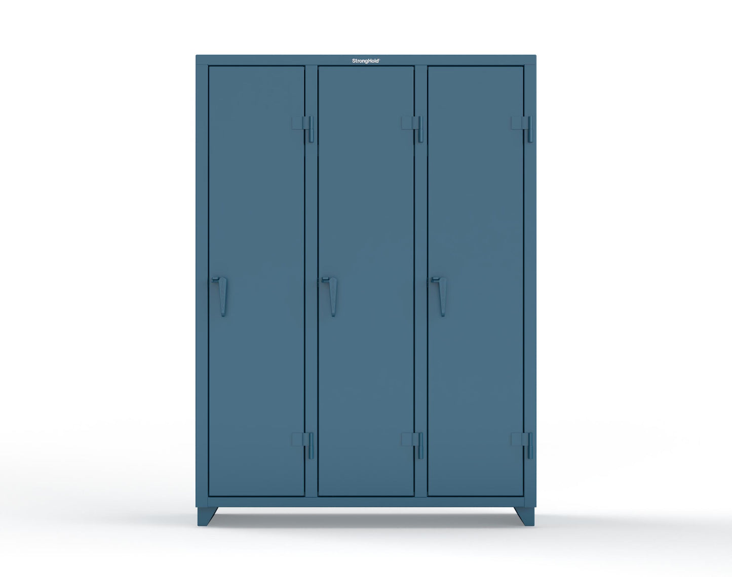 Extra Heavy Duty 14 GA Single-Tier Locker with Shelf and Hanger Rod, 3 Compartments - 54 in. W x 18 in. D x 75 in. H - 4.66-3D-18-1T-L-5001