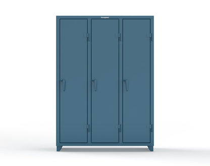 Extra Heavy Duty 14 GA Single-Tier Locker with Shelf and Hanger Rod, 3 Compartments - 54 in. W x 18 in. D x 75 in. H - 4.66-3D-18-1T-L-5001