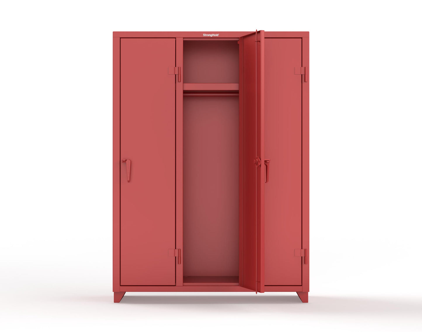 Extra Heavy Duty 14 GA Single-Tier Locker with Shelf and Hanger Rod, 3 Compartments - 54 in. W x 18 in. D x 75 in. H - 4.66-3D-18-1T-L-3001