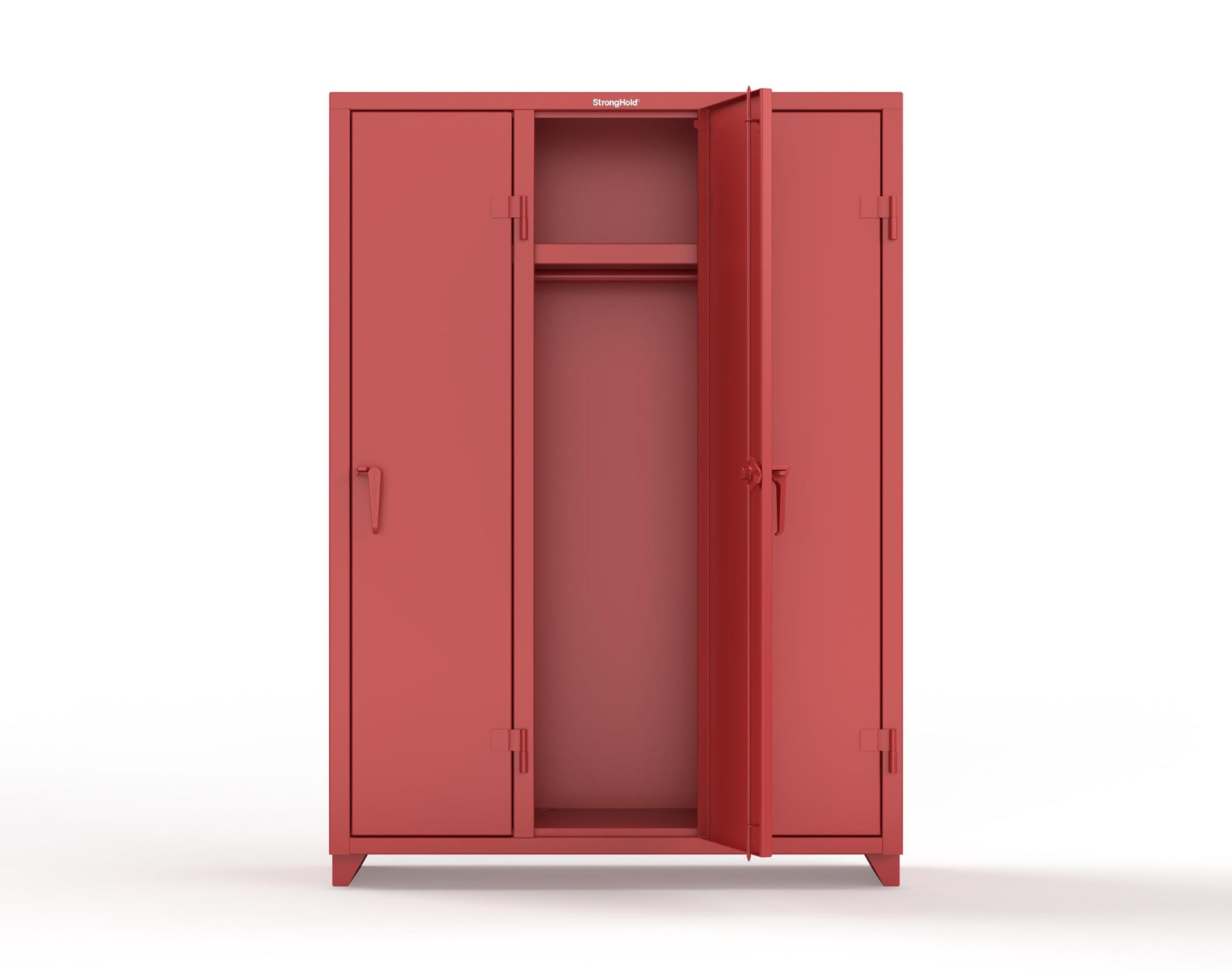 Extra Heavy Duty 14 GA Single-Tier Locker with Shelf and Hanger Rod, 3 Compartments - 54 in. W x 18 in. D x 75 in. H - 4.66-3D-18-1T-L-3001