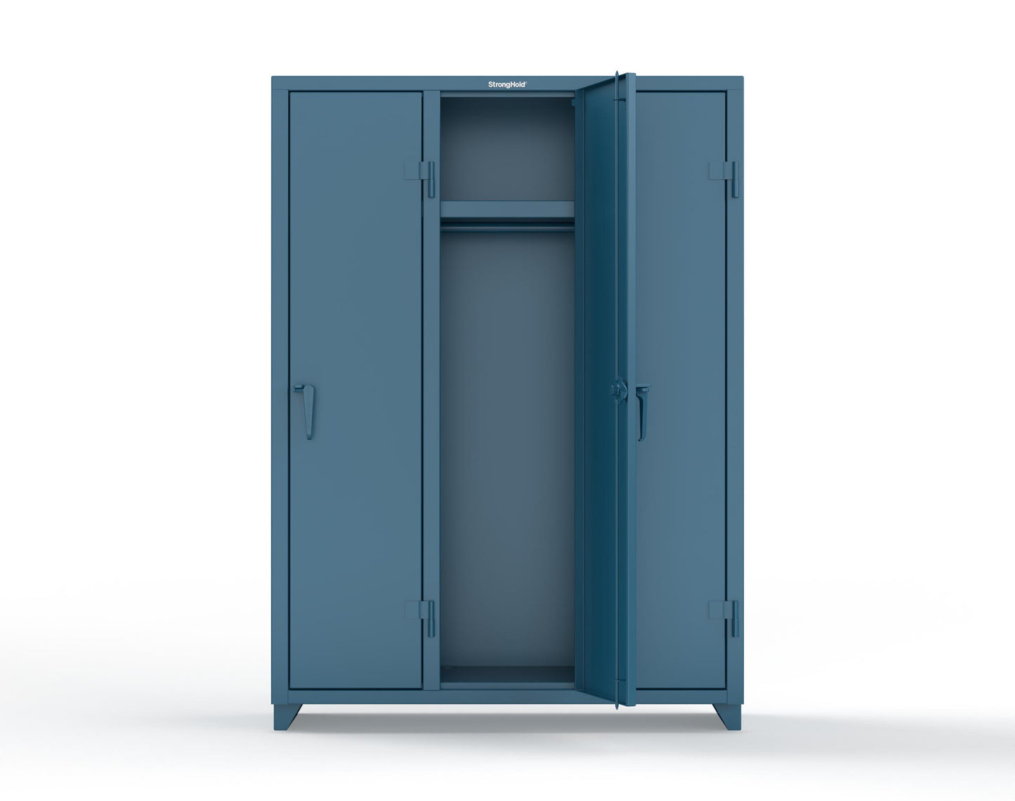 Extra Heavy Duty 14 GA Single-Tier Locker with Shelf and Hanger Rod, 3 Compartments - 54 in. W x 18 in. D x 75 in. H - 4.66-3D-18-1T-L-5001