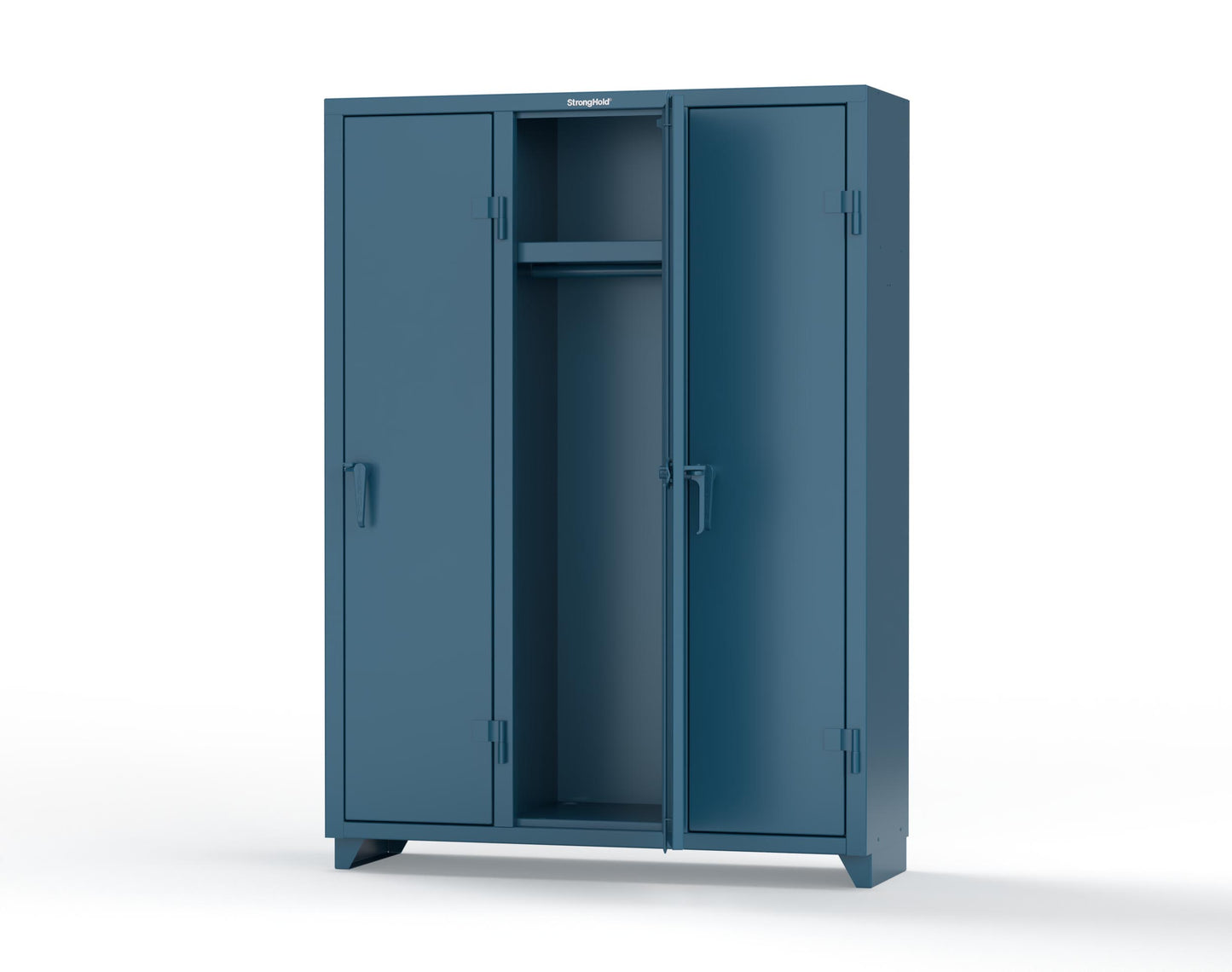 Extra Heavy Duty 14 GA Single-Tier Locker with Shelf and Hanger Rod, 3 Compartments - 54 in. W x 18 in. D x 75 in. H - 4.66-3D-18-1T-L-5001