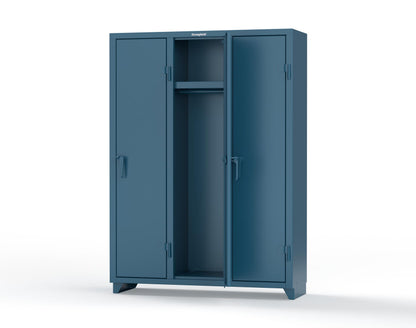 Extra Heavy Duty 14 GA Single-Tier Locker with Shelf and Hanger Rod, 3 Compartments - 54 in. W x 18 in. D x 75 in. H - 4.66-3D-18-1T-L-5001