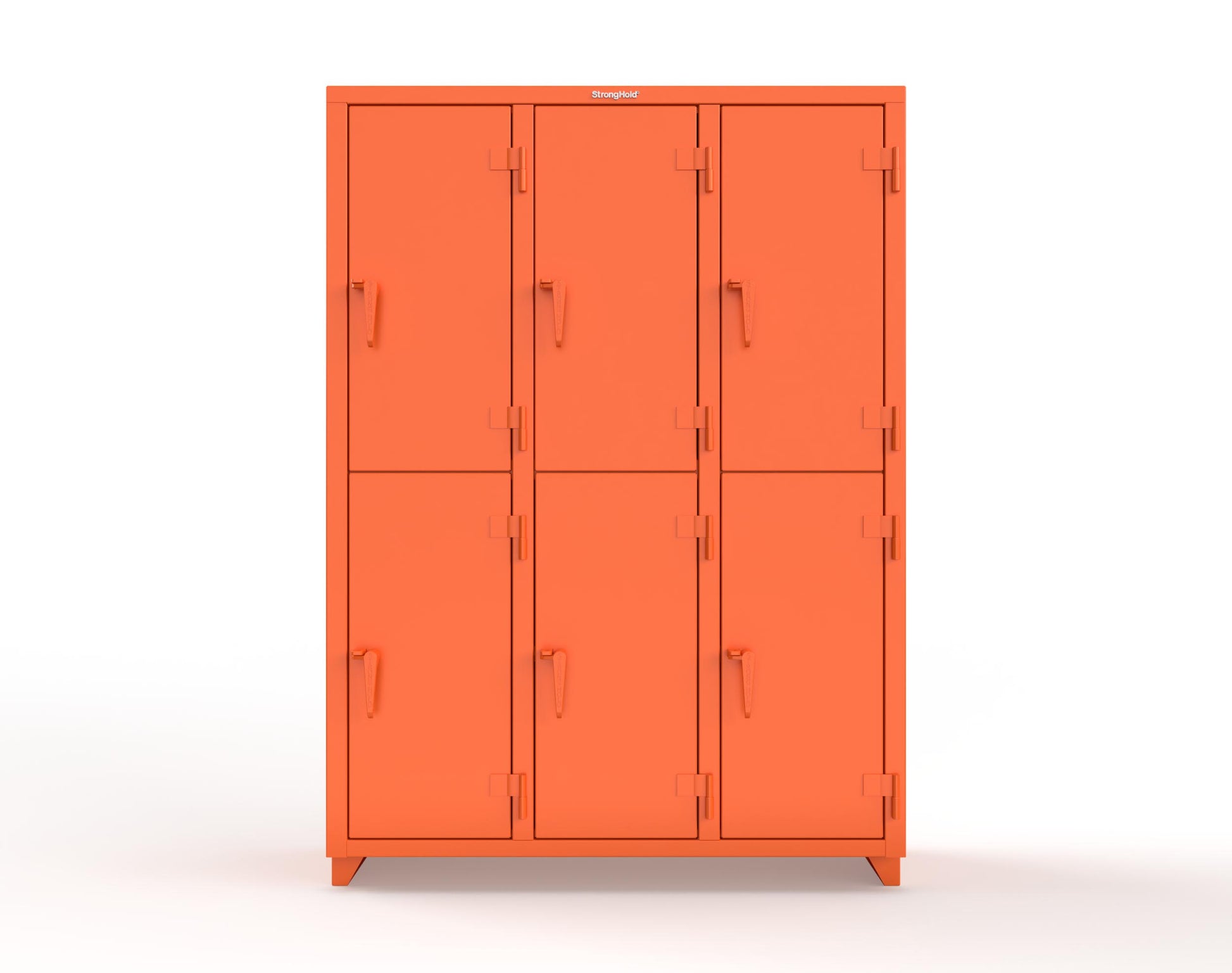 Extra Heavy Duty 14 GA Double-Tier Locker, 6 Compartments - 54 in. W x 18 in. D x 75 in. H - 4.66-6D-18-2T-L-2009