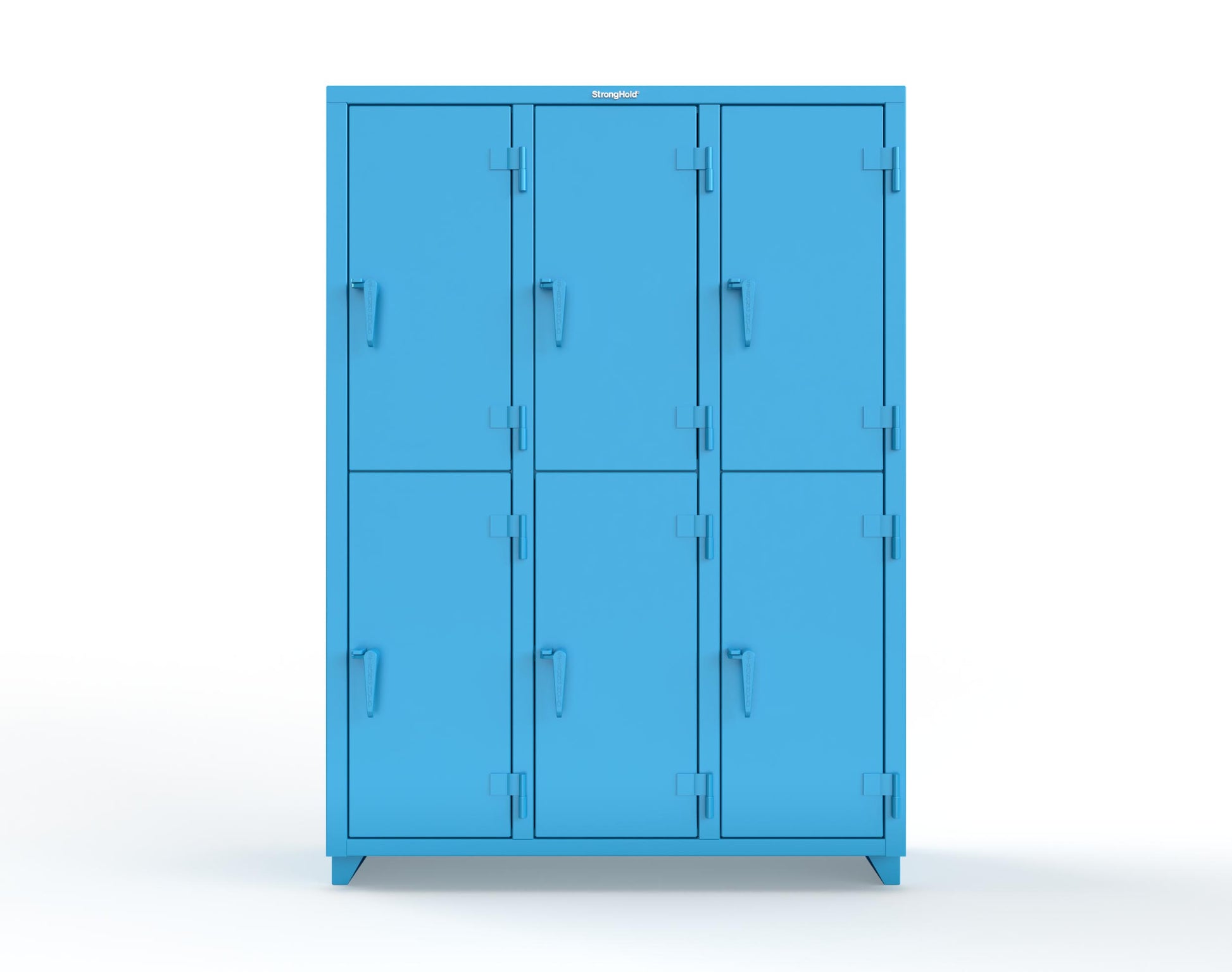 Extra Heavy Duty 14 GA Double-Tier Locker, 6 Compartments - 54 in. W x 18 in. D x 75 in. H - 4.66-6D-18-2T-L-5012