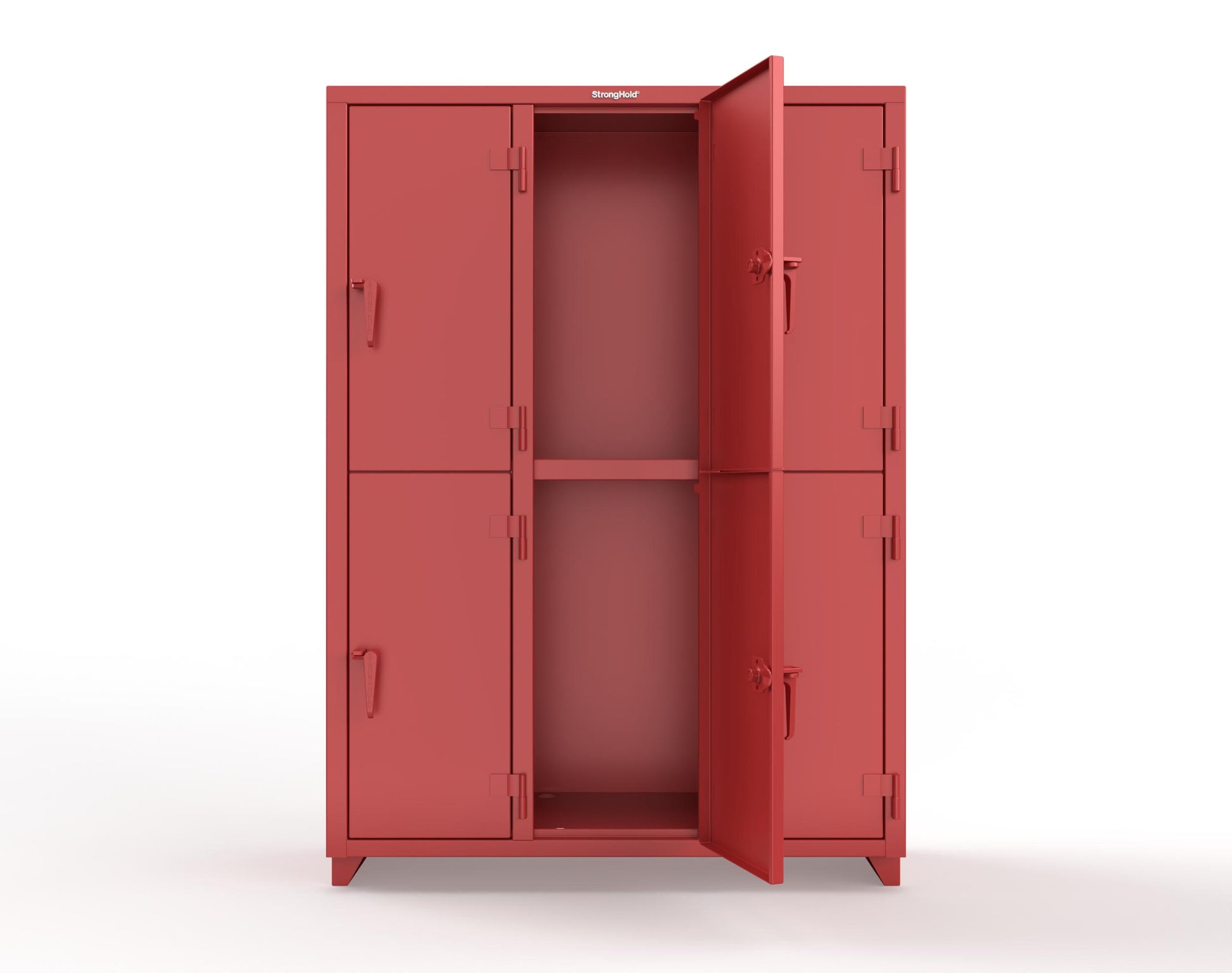 Extra Heavy Duty 14 GA Double-Tier Locker, 6 Compartments - 54 in. W x 18 in. D x 75 in. H - 4.66-6D-18-2T-L-3001