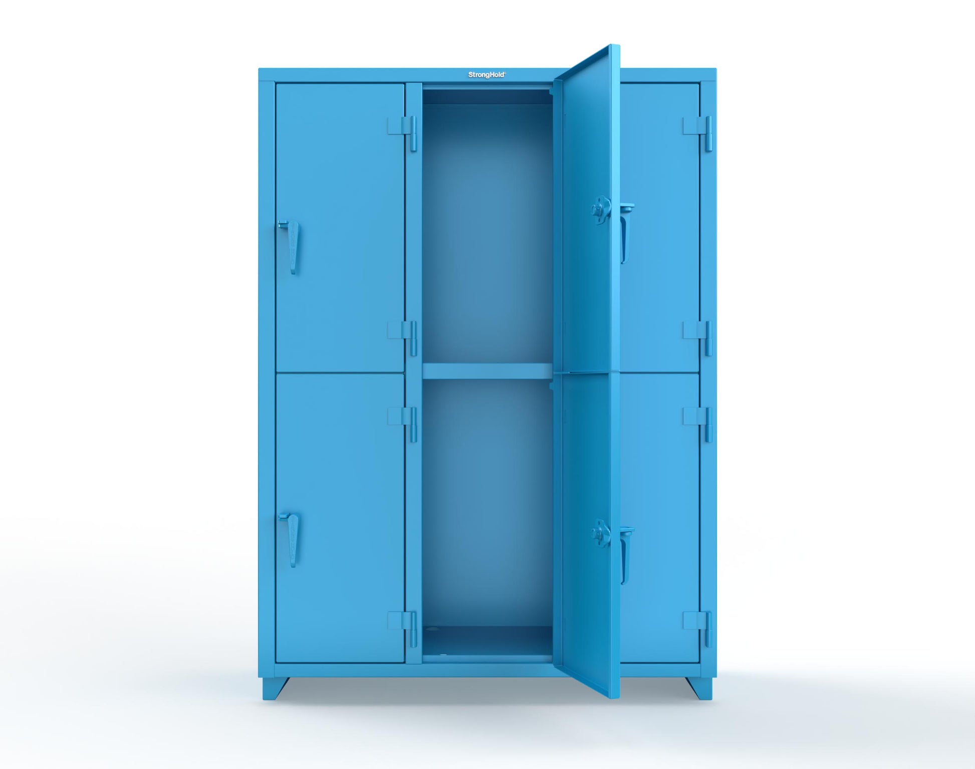 Extra Heavy Duty 14 GA Double-Tier Locker, 6 Compartments - 54 in. W x 18 in. D x 75 in. H - 4.66-6D-18-2T-L-5012