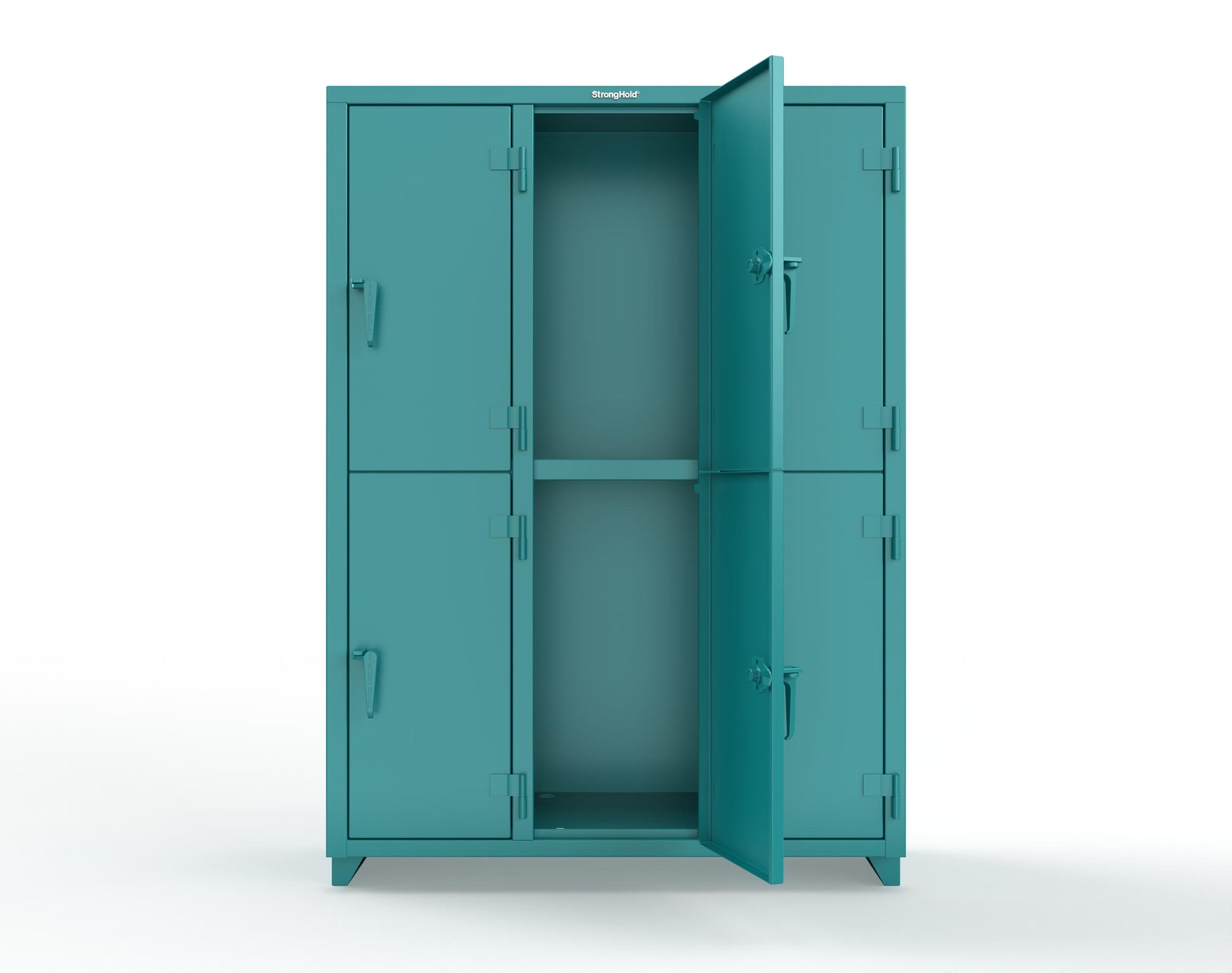 Extra Heavy Duty 14 GA Double-Tier Locker, 6 Compartments - 54 in. W x 18 in. D x 75 in. H - 4.66-6D-18-2T-L-5021