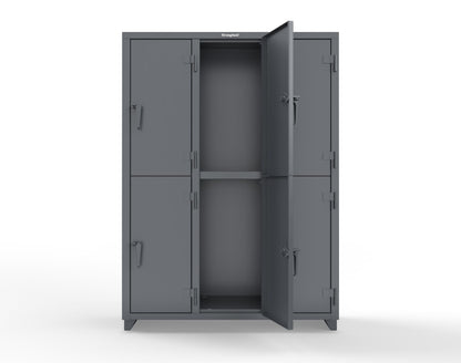 Extra Heavy Duty 14 GA Double-Tier Locker, 6 Compartments - 54 in. W x 18 in. D x 75 in. H - 4.66-6D-18-2T-L-7024