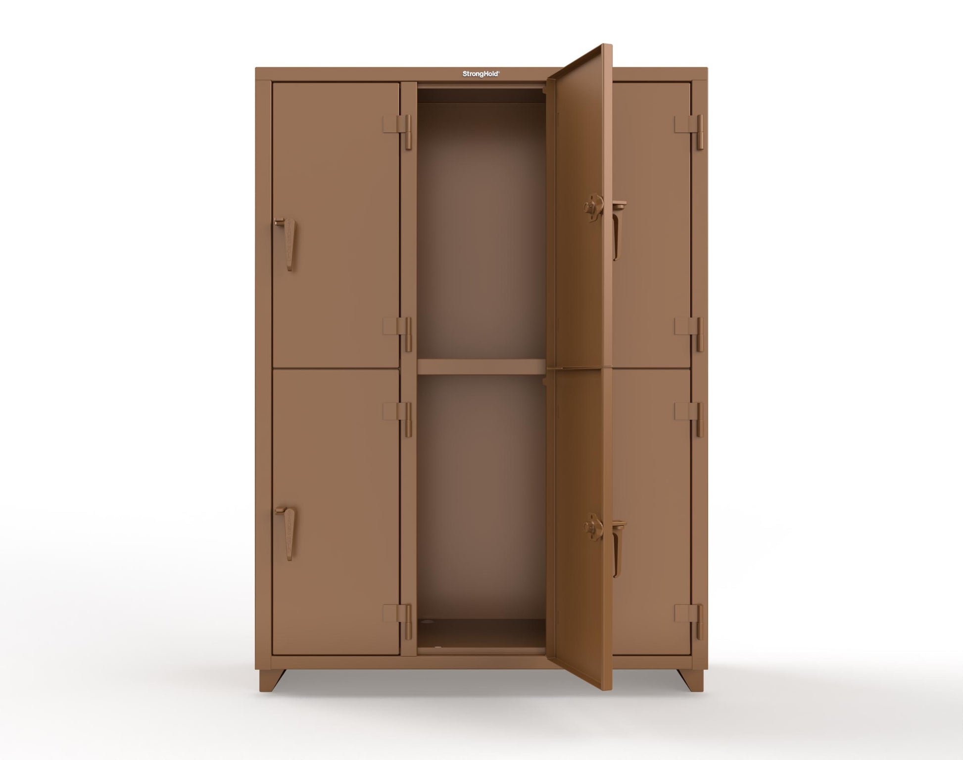Extra Heavy Duty 14 GA Double-Tier Locker, 6 Compartments - 54 in. W x 18 in. D x 75 in. H - 4.66-6D-18-2T-L-8008