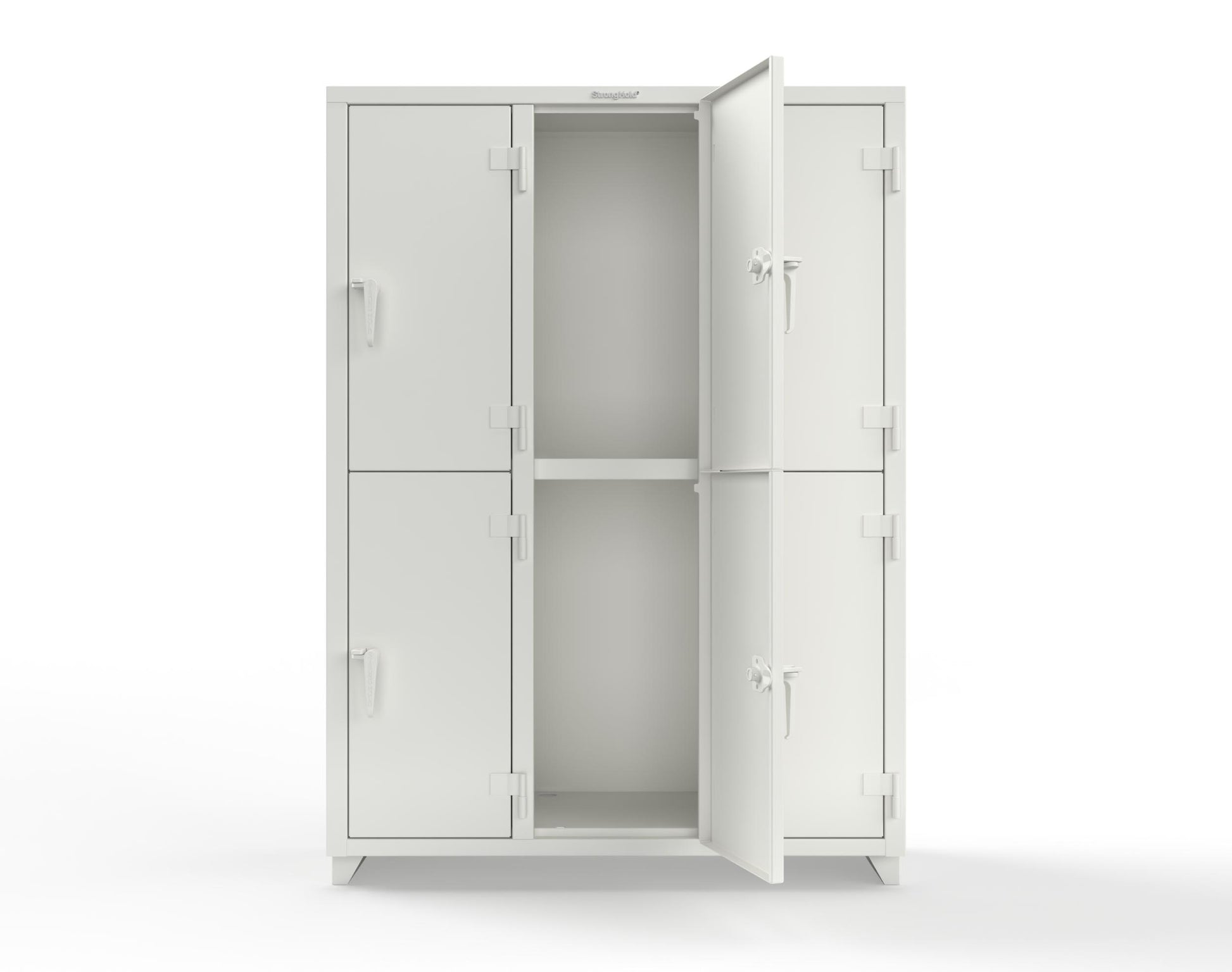 Extra Heavy Duty 14 GA Double-Tier Locker, 6 Compartments - 54 in. W x 18 in. D x 75 in. H - 4.66-6D-18-2T-L-9003