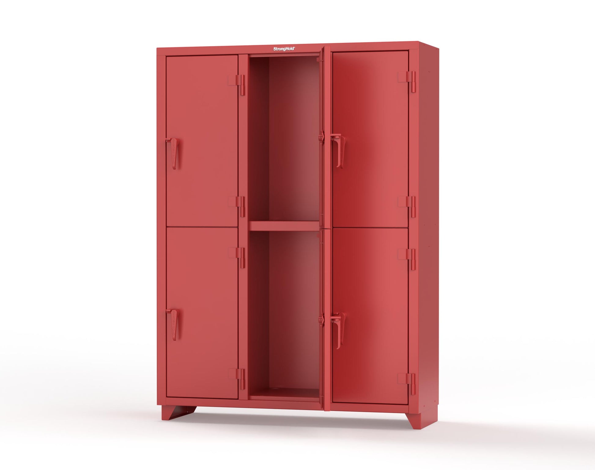 Extra Heavy Duty 14 GA Double-Tier Locker, 6 Compartments - 54 in. W x 18 in. D x 75 in. H - 4.66-6D-18-2T-L-3001