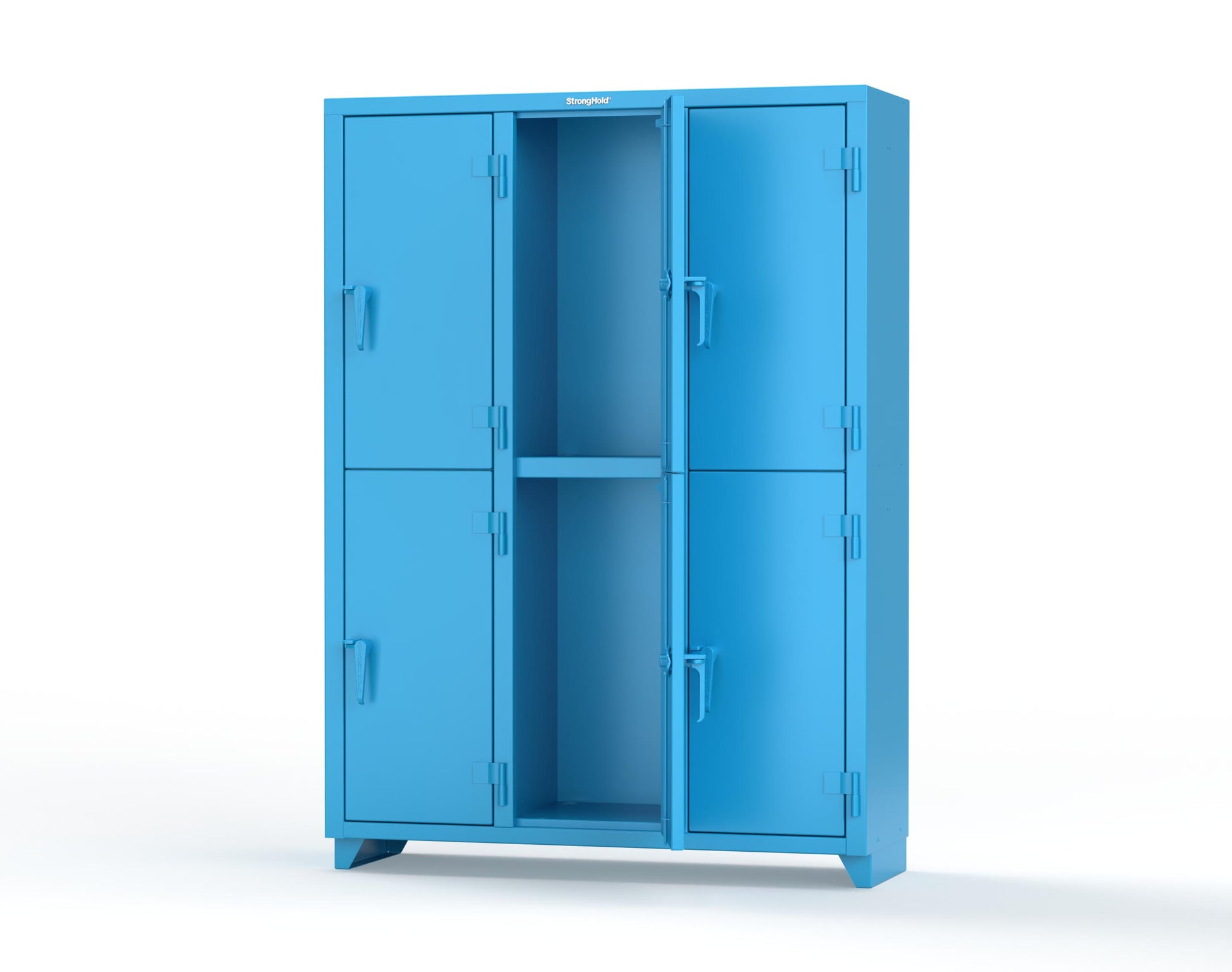 Extra Heavy Duty 14 GA Double-Tier Locker, 6 Compartments - 54 in. W x 18 in. D x 75 in. H - 4.66-6D-18-2T-L-5012