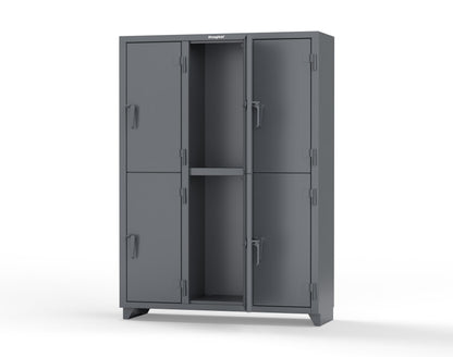 Extra Heavy Duty 14 GA Double-Tier Locker, 6 Compartments - 54 in. W x 18 in. D x 75 in. H - 4.66-6D-18-2T-L-7024