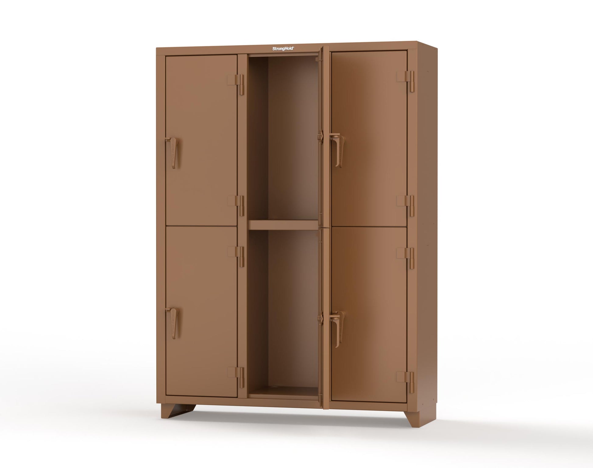 Extra Heavy Duty 14 GA Double-Tier Locker, 6 Compartments - 54 in. W x 18 in. D x 75 in. H - 4.66-6D-18-2T-L-8008
