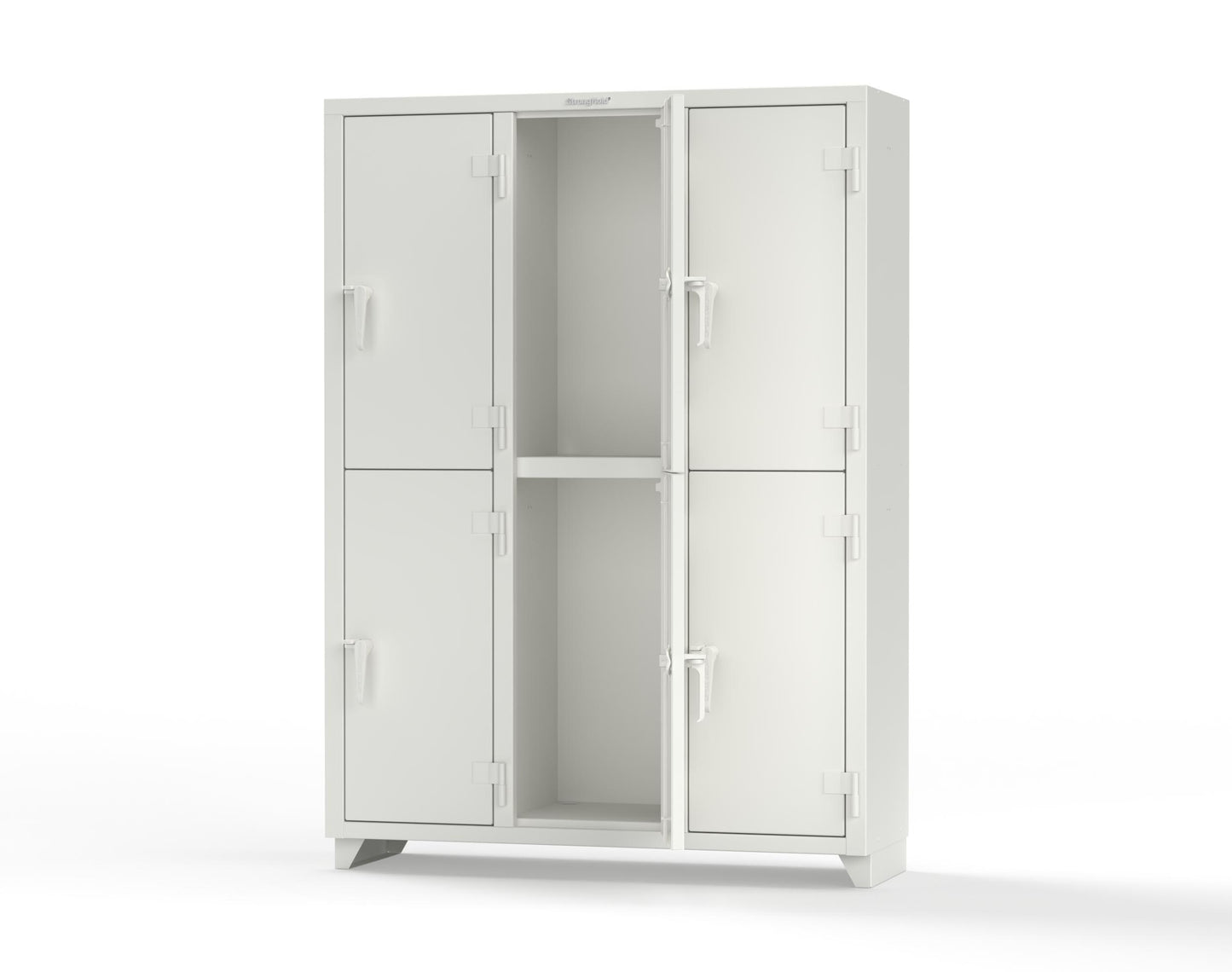 Extra Heavy Duty 14 GA Double-Tier Locker, 6 Compartments - 54 in. W x 18 in. D x 75 in. H - 4.66-6D-18-2T-L-9003