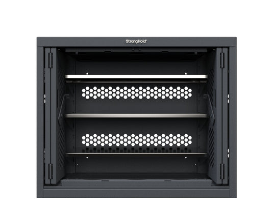Modular Weapons Storage Low Profile Shelf Cabinet with Recessed Doors - 42 in. W x 16 1/2 in. D x 34 in. H