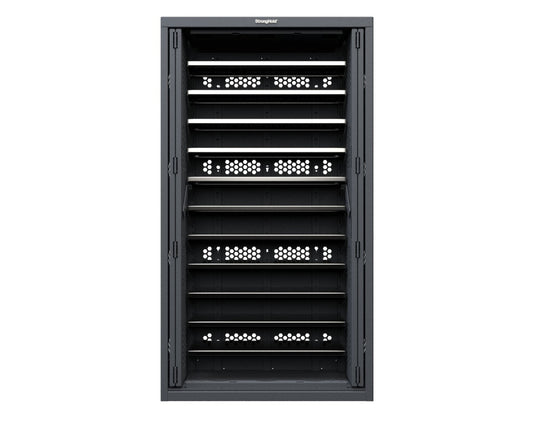 Modular Weapons Storage Low Profile Shelf Cabinet with Recessed Doors  - 42 in. W x 16 1/2 in. D x 76 in. H